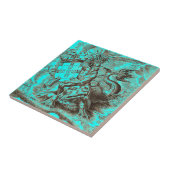 Carreau Dauphin d'équitation de Poseidon de carte du monde (Côté)