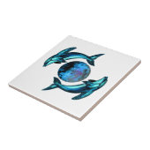 Carreau Dauphins de lune bleue (Côté)