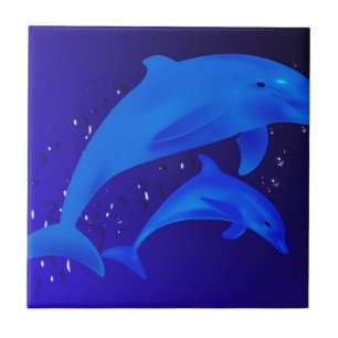 Carreau Dauphins de maman et de fils