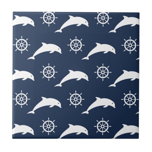 Carreau Dauphins sur le motif de défilé (Devant)