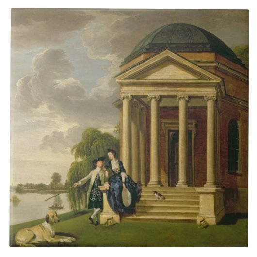 Carreau David Garrick (1717-79) et son épouse par son (Devant)