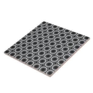 Carreau de 6 pouces en cercles noir et blanc de st