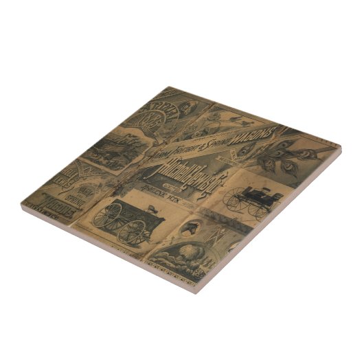 Carreau de céramique 1885 d'annonces de collage de (Côté)