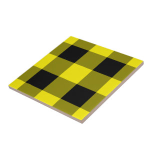 Carreau de céramique à carreaux noir et jaune