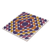 Carreau de céramique à cercles géométriques rétro (Côté)