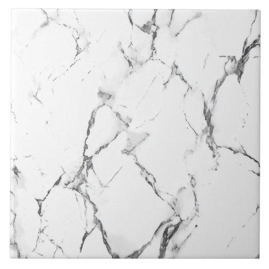 Carreau de céramique à effet marbre blanc élégant (Devant)