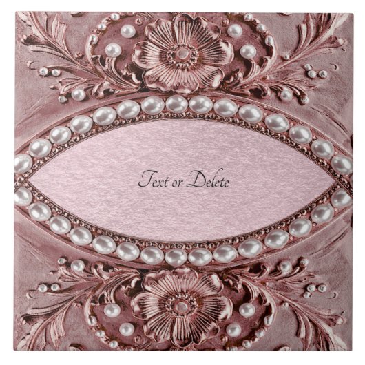 Carreau de céramique à fleur rose (Devant)