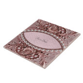 Carreau de céramique à fleur rose (Côté)