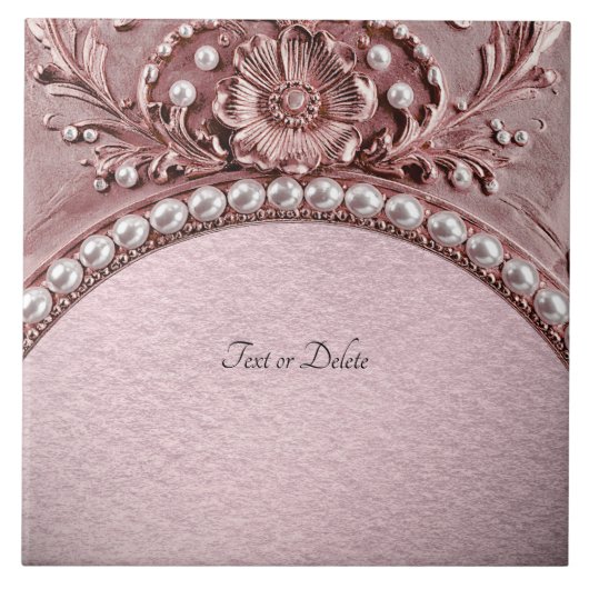 Carreau de céramique à fleur rose (Devant)