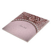 Carreau de céramique à fleur rose (Côté)