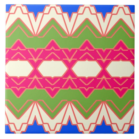 Carreau de céramique à motif classique multicolore (Devant)