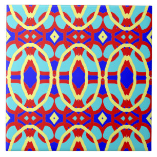 Carreau de céramique à motif classique multicolore