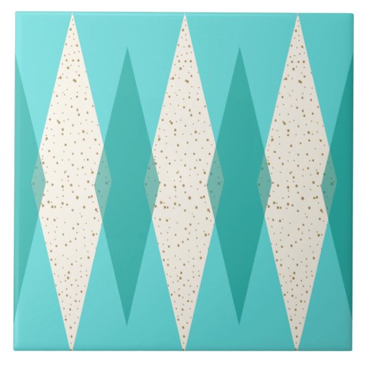 Carreau de céramique à motifs de losanges moderne (Devant)