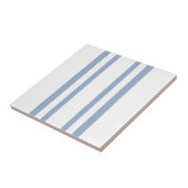 Carreau de céramique à rayures bleues et blanches (Côté)