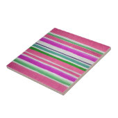 Carreau de céramique à rayures multicolores (Côté)