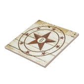 Carreau de céramique à roue étoile rustique Monogr (Côté)