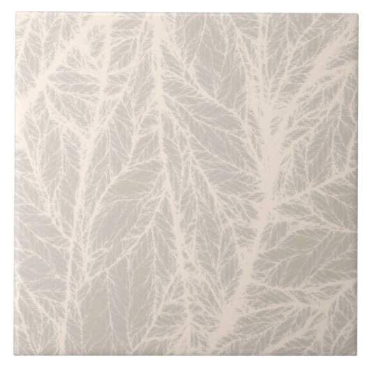 Carreau de céramique à texture de feuille beige (Devant)
