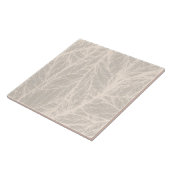 Carreau de céramique à texture de feuille beige (Côté)