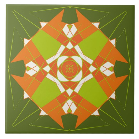 carreau de céramique abstrait élégant vert (Devant)