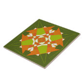 carreau de céramique abstrait élégant vert (Côté)