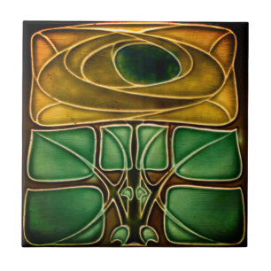 Carreau de céramique - Art nouveau floral antique