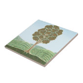 Carreau de céramique avec image d'arbre d'automne (Côté)