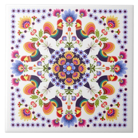 Carreau de céramique avec les gens polonais de (Devant)