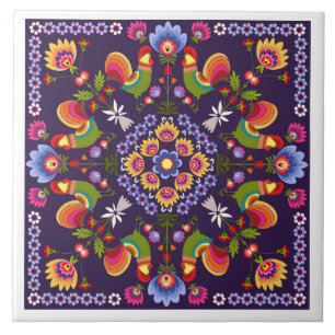 Carreau de céramique avec les gens polonais de