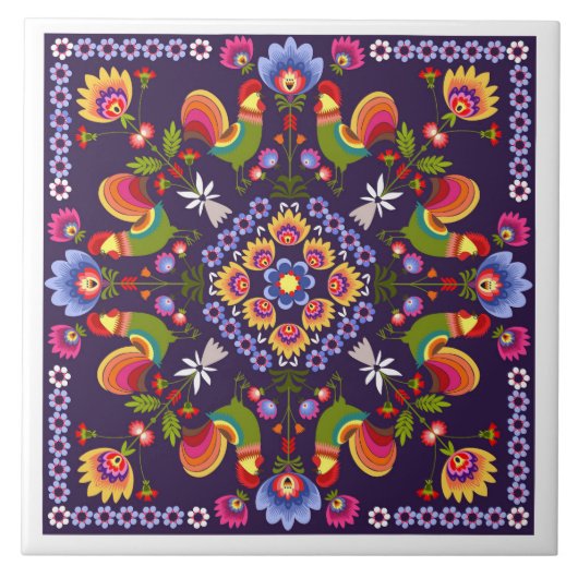 Carreau de céramique avec les gens polonais de (Devant)