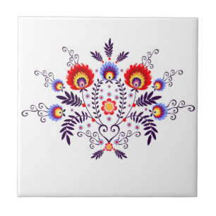 Carreau de céramique avec les gens polonais de