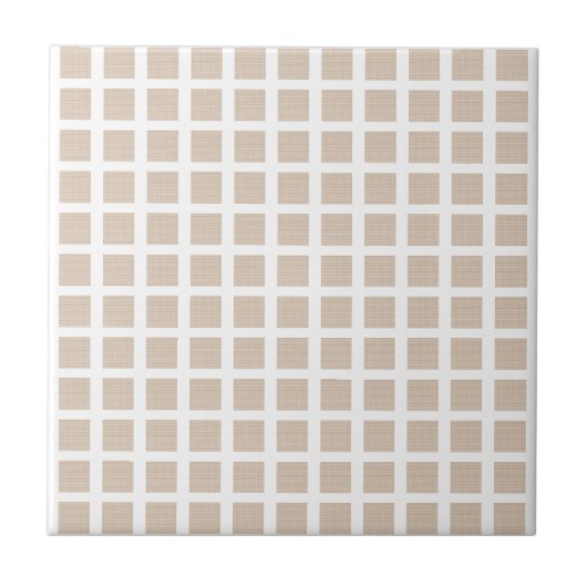 Carreau de céramique beige à rayures carrées (Devant)