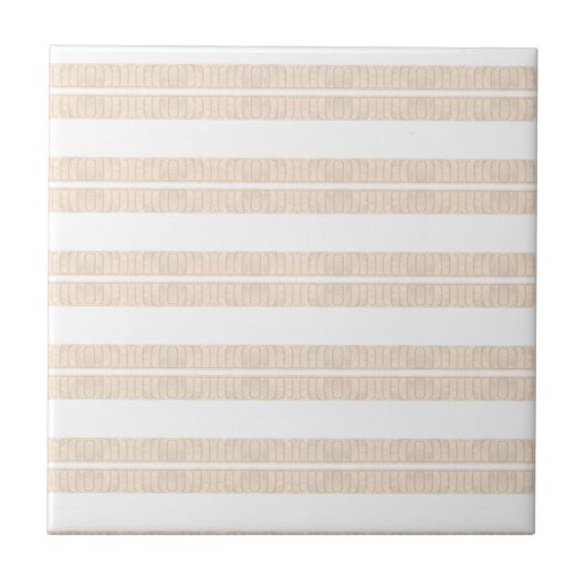 Carreau de céramique beige à rayures Chic Classiqu (Devant)