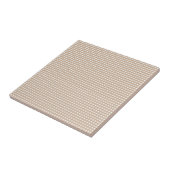 Carreau de céramique beige et blanc à rayures carr (Côté)
