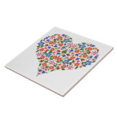 Carreau de céramique blanc de coeur floral de (Côté)