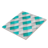 Carreau de céramique blanc et bleu de motif de (Côté)