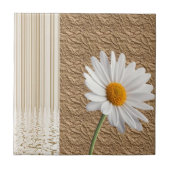 Carreau de céramique Blanche Fleur de Daisy (Devant)