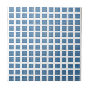 Carreau de céramique bleu à rayures carrées