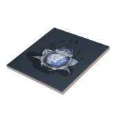 Carreau de céramique bleu de grenouille de Taureau (Côté)