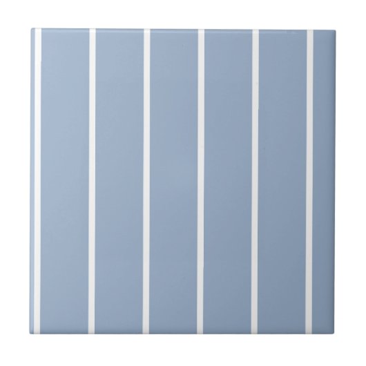 Carreau de céramique bleu et blanc rayé (Devant)