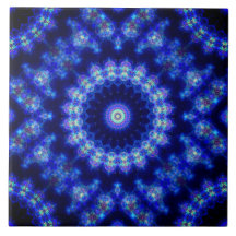 Carreau de céramique bleu et noir