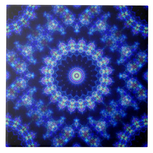 Carreau de céramique bleu et noir (Devant)