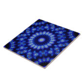 Carreau de céramique bleu et noir (Côté)