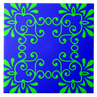 Carreau de céramique bleu et vert