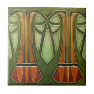 Carreau de céramique - Carreau Art Nouveau Palmier