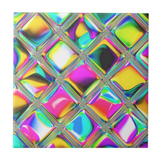 Carreau de céramique coloré unique (Devant)