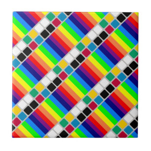 Carreau de céramique couleur rayure colorée