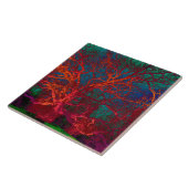 Carreau de céramique d'arbre rouge (Côté)