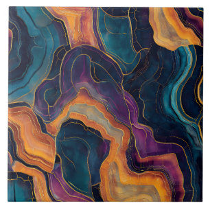 Carreau de céramique d'art agate