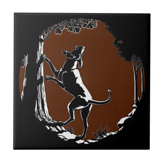 Carreau de céramique d'art de chien de chasse Déco (Devant)