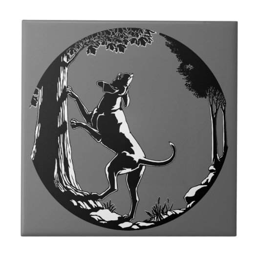 Carreau de céramique d'art de chien de limier déco (Devant)